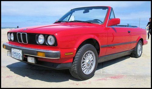Red 325ic convertible e30, 2dr, 5 spd, leather, loaded, ca car, 187k mi, smogged