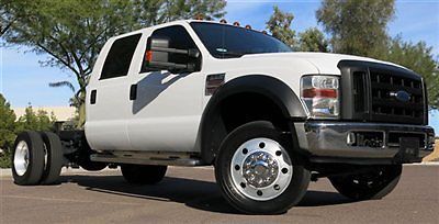 2008 ford f550 xl crew turbo diesel 4x4 dual rear wheel cab &amp; chassis low mile!!