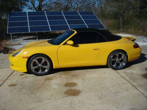 2000 porsche 911 cabriolet speed yellow 6 speed tsw wheels