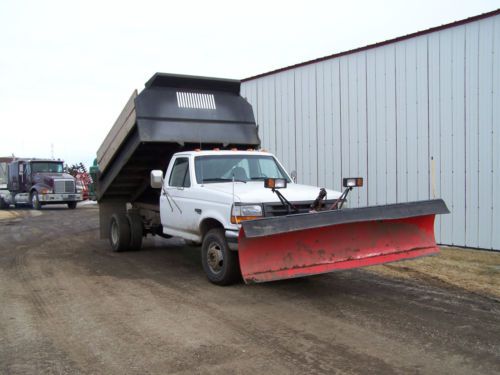 1995 ford f450 dump with plow, diesel, 4x2