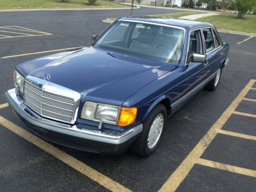 1988 mercedes 560 sel 500-series w126 blue/gray pwr sunroof cold a/c