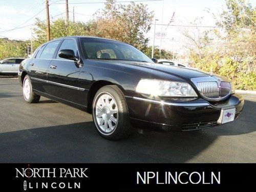 2009 lincoln town car l - long,extended,heated seats,low miles,warranty,black,tx