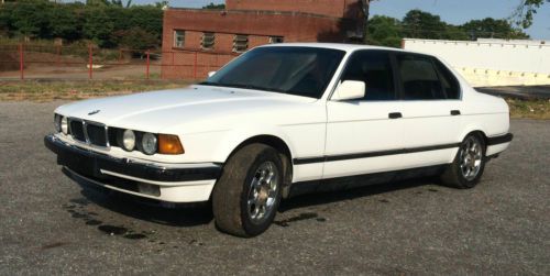 1990 bmw 750il white clean title runs and drives well nice shape black interior
