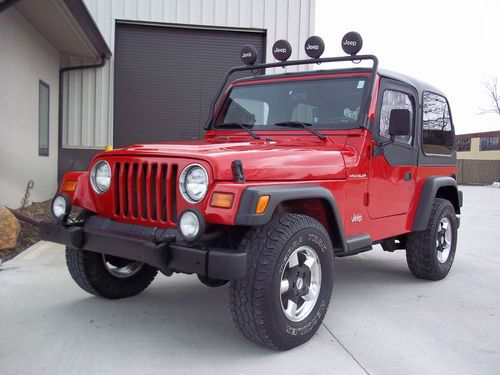 1999 jeep wrangler actual 70,000 miles!! &gt;no reserve!!" lots of extras 4x4 &amp; red