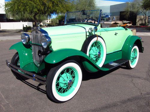 1930 ford model a deluxe roadster - body off restored show car - wow!!!