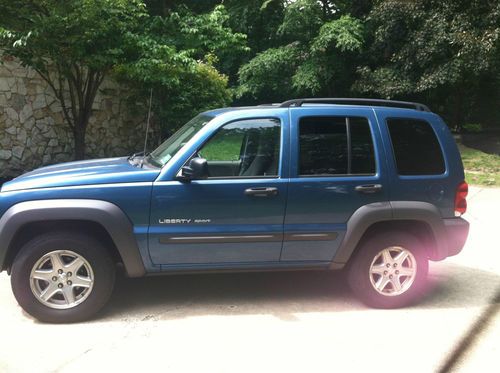 2003 jeep liberty sport, blue, excellent condition, accident free