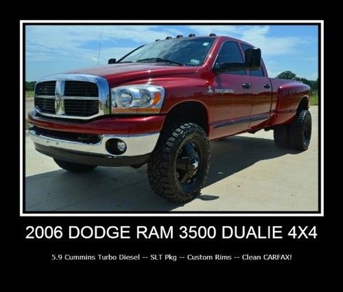 4x4 5.9 cummins dualie diesel -- low miles -- slt -- custom rims -- clean carfax