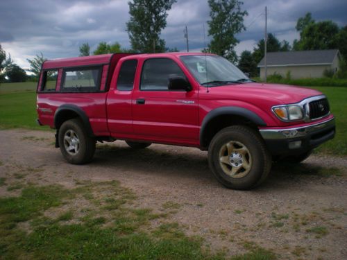 2003 toyota tacoma trd extended cab pickup 2-door 3.4l, red, at, 4x4