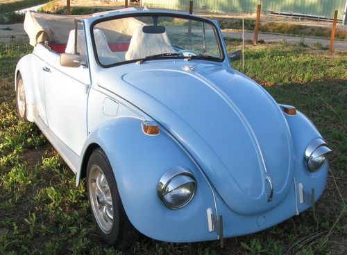 1968 vw volkswagen beetle convertible california car light blue daily driver