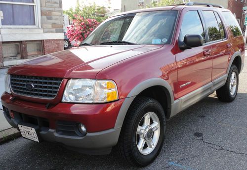 2002 ford explorer suv 4 door v6 4.0l red sport utility vehicle leather cd power