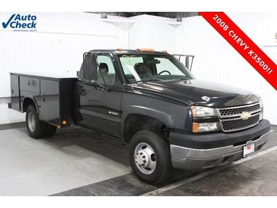 Used 05 chevy k3500hd regular cab 4x4 utility bed 6.0l v8 work truck low miles