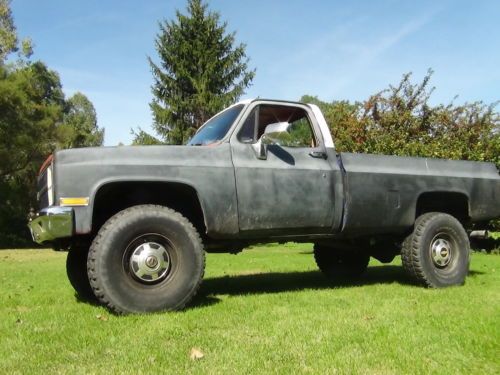 1981 chevy no reserve 2500 long bed 4x4 8 lug 4&#034; lift lifted 3/4 ton chevrolet