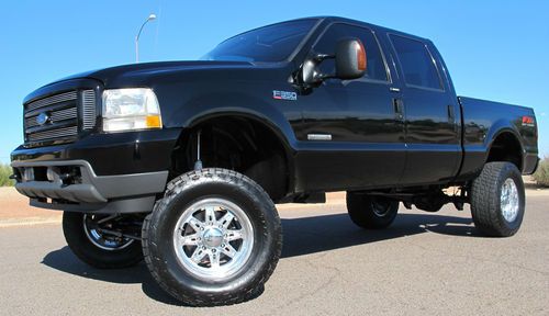 **no reserve** 04 ford f350 diesel lifted crew 4x4 short bed loaded moon &amp; more!