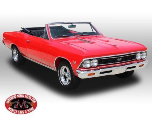 66 chevelle 138 true ss convertible 396 4 speed frame off restored rare red/blk