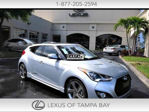 Hyundai veloster turbo 26k mi clean carfax navi rear cam heated leather sunroof