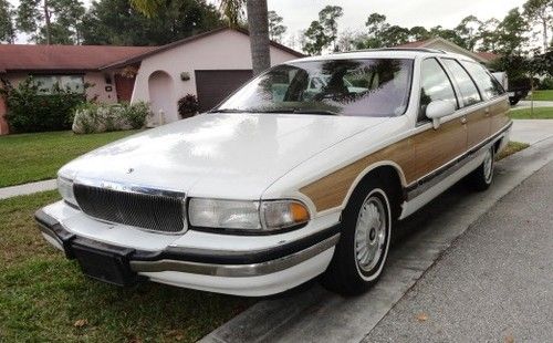 Buick roadmaster estate wagon, nice car good condition, white woody tan leather