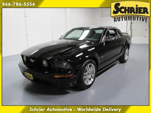 2005 ford mustang gt premium black gray leather convertible soft top 1 owner