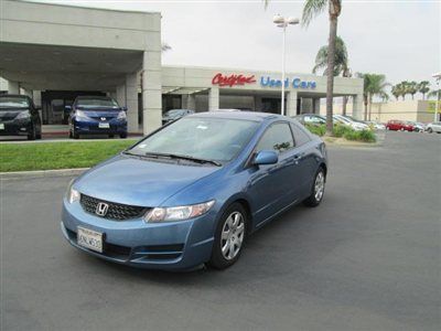 2010 honda civic lx coupe - atomic blue metallic a/c,cd,mp3, power,clean carfax!