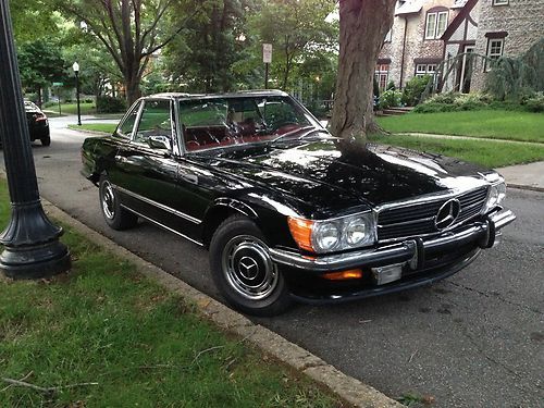 1972 1973 mercedes benz 350sl 450sl 70700 miles hardtop convertible black &amp; red