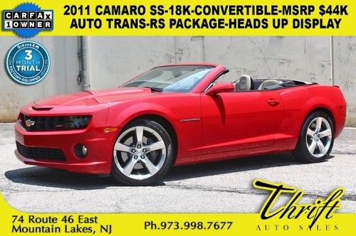 2011 camaro ss-18k-convertible-msrp $44k-auto trans-rs package-heads up display