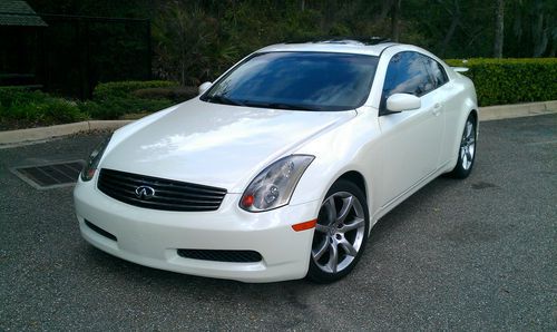 2003 infiniti g35 sport coupe 6 speed manual bose loaded 6mt pearl white / black