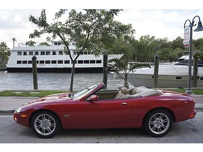 2001 jaguar xk8 convertible 48k miles like new phoenix red clean carfax leather
