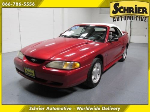 1997 ford mustang gt 4.6l v8 rwd  convertible red new soft top 5 speed