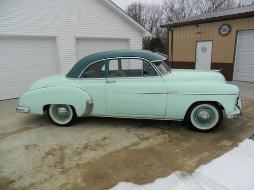 1950 chevrolet deluxe two door sport coupe original six cyl manual two tone