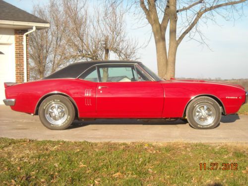 1967 pontiac firebird base coupe 2-door 5.3l 428 pontiac red on red