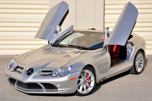 2008 mercedes-benz slr mclaren roadster! silver/300sl red! 617hp! fresh service!