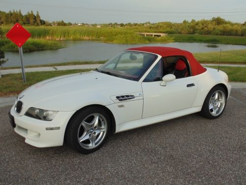 2000 m roadster rare color combo white ext. imola red/black int. imola red top