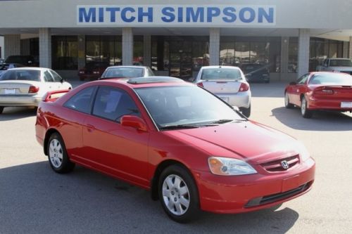 2002 honda civic ex coupe  perfect 1-owner georgia carfax   red and sporty!!