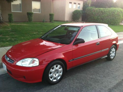 1999 honda civic dx hatchback  red 3-door 1.6l