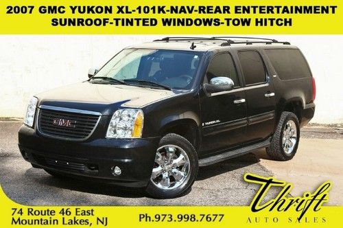 2007 gmc yukon xl-101k-nav-rear entertainment-sunroof-tinted windows-tow hitch