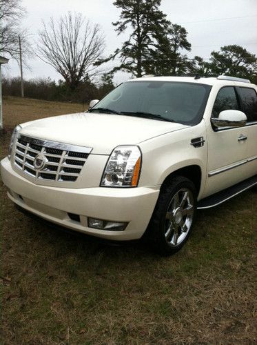 2007 escalade ext pearl white buckskin leather one owner