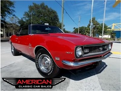 1968 camaro sport coupe red/black restored 327/275hp automatic power steering fl