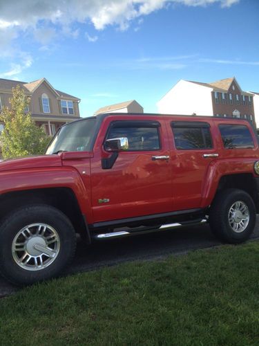 2008 hummer h3 red with ebony interior suv 4wd