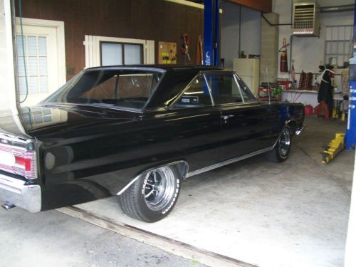 67 plymouth gtx  clone   black  new 440 motor, new trans and 8. 3/4 rear