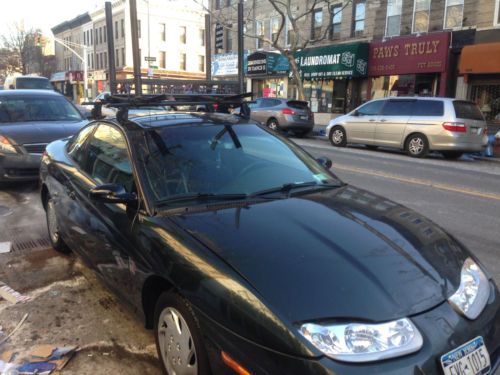 2001 saturn sc2 base coupe 3-door 1.9l - dark green w/ roof rack