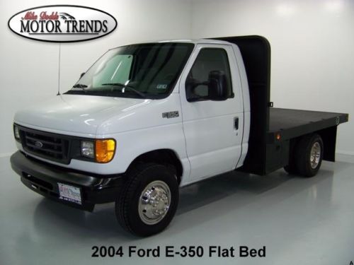 2004 ford e350 e-350 diesel se custom bedlined flat bed van drw only 55k