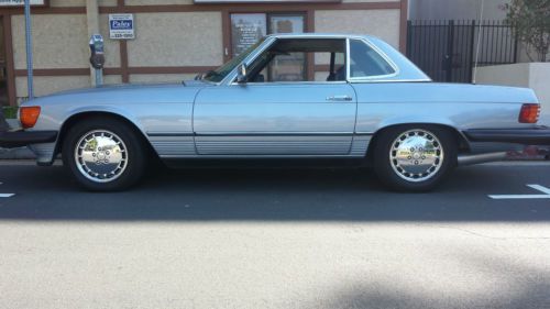 1981 mercedes benz 380sl silver blue with both tops and low miles