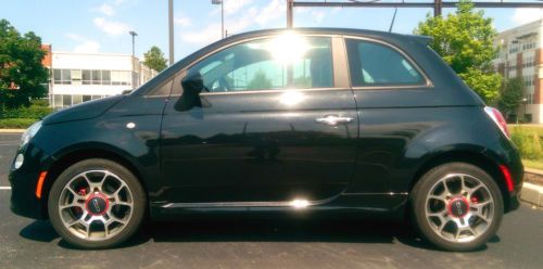 2012 fiat 500 sport hatchback 2-door 1.4l black, existing warranty until 08/15