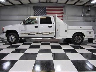White crew cab duramax diesel utility flatbed new tires leather nav extra&#039;s nice