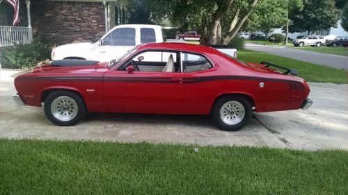 1974 duster 360 with a four speed manual transmission.