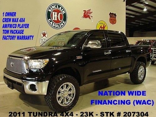 2011 tundra crew max 4x4,cloth,bedliner,20in gear alloy wheels,23k,we finance!!