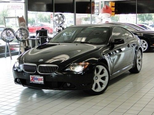 645ci sport coupe! carfax certified! black/black! serviced! stunning!