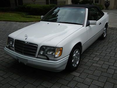 1994 mercedes e320 cabriolet white over parchment with black power soft top