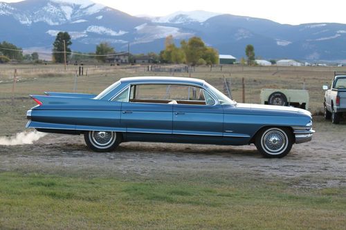 1961 cadillac deville, 62845 original miles, blue exterior, runs good, garaged