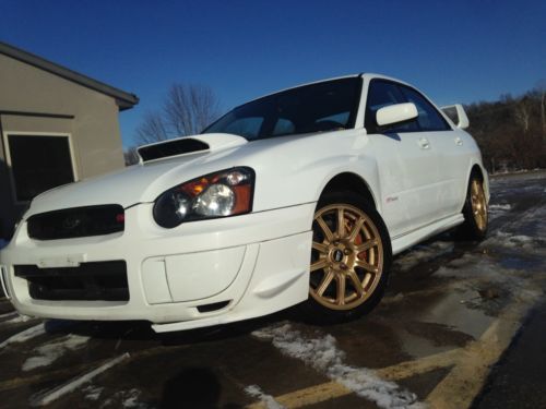 2005 subaru wrx sti - 1 owner - stock alpine white gold bbs awesome shape look!!