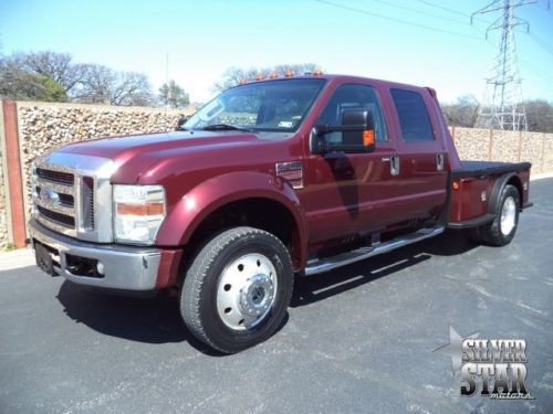 08 f450 4wd lariat crewcab diesel flatbed xnice loaded gps dvd leather 1txowner!